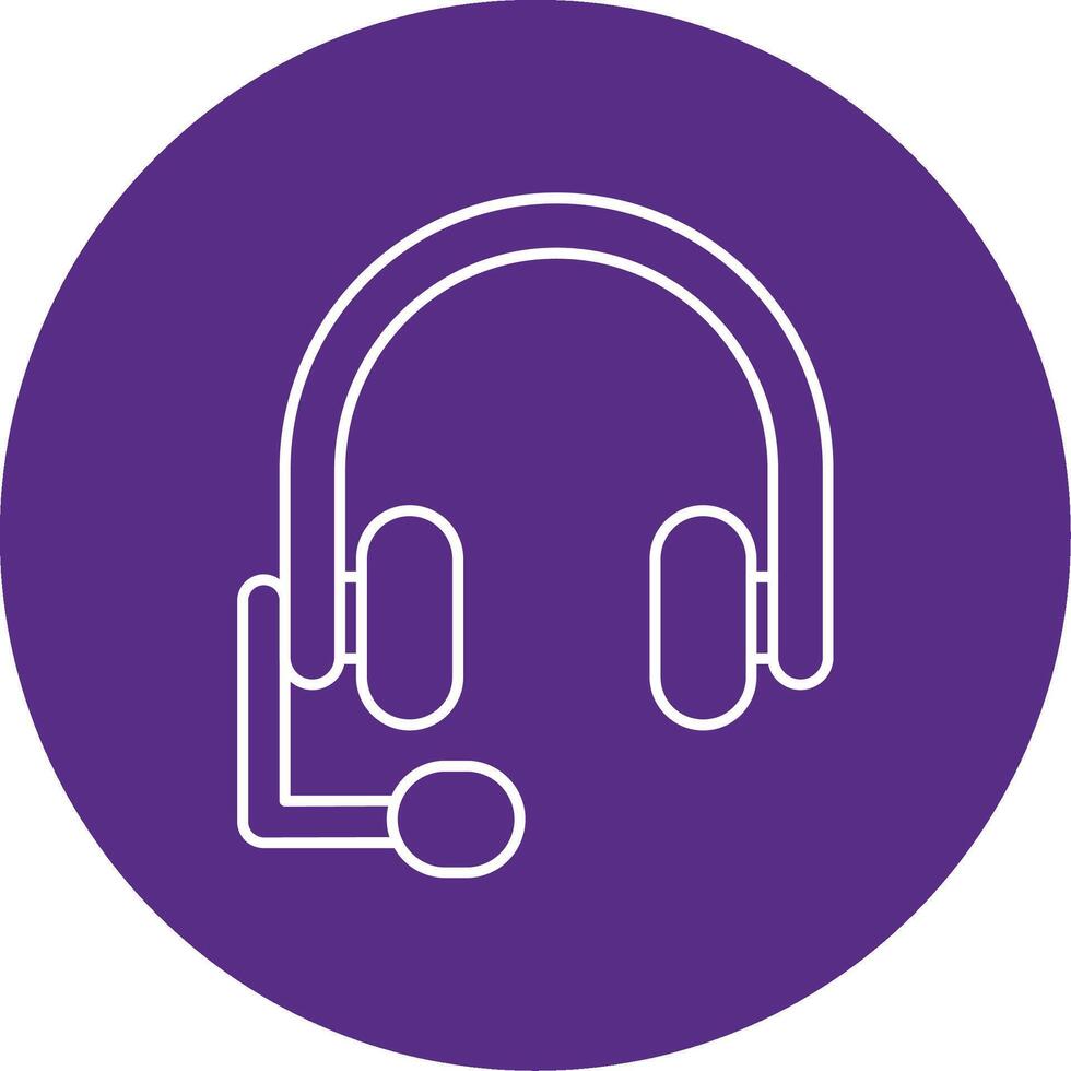 Headphones Line Multi Circle Icon vector