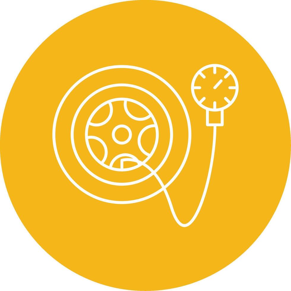 Tire Pressure Checker Line Multi Circle Icon vector