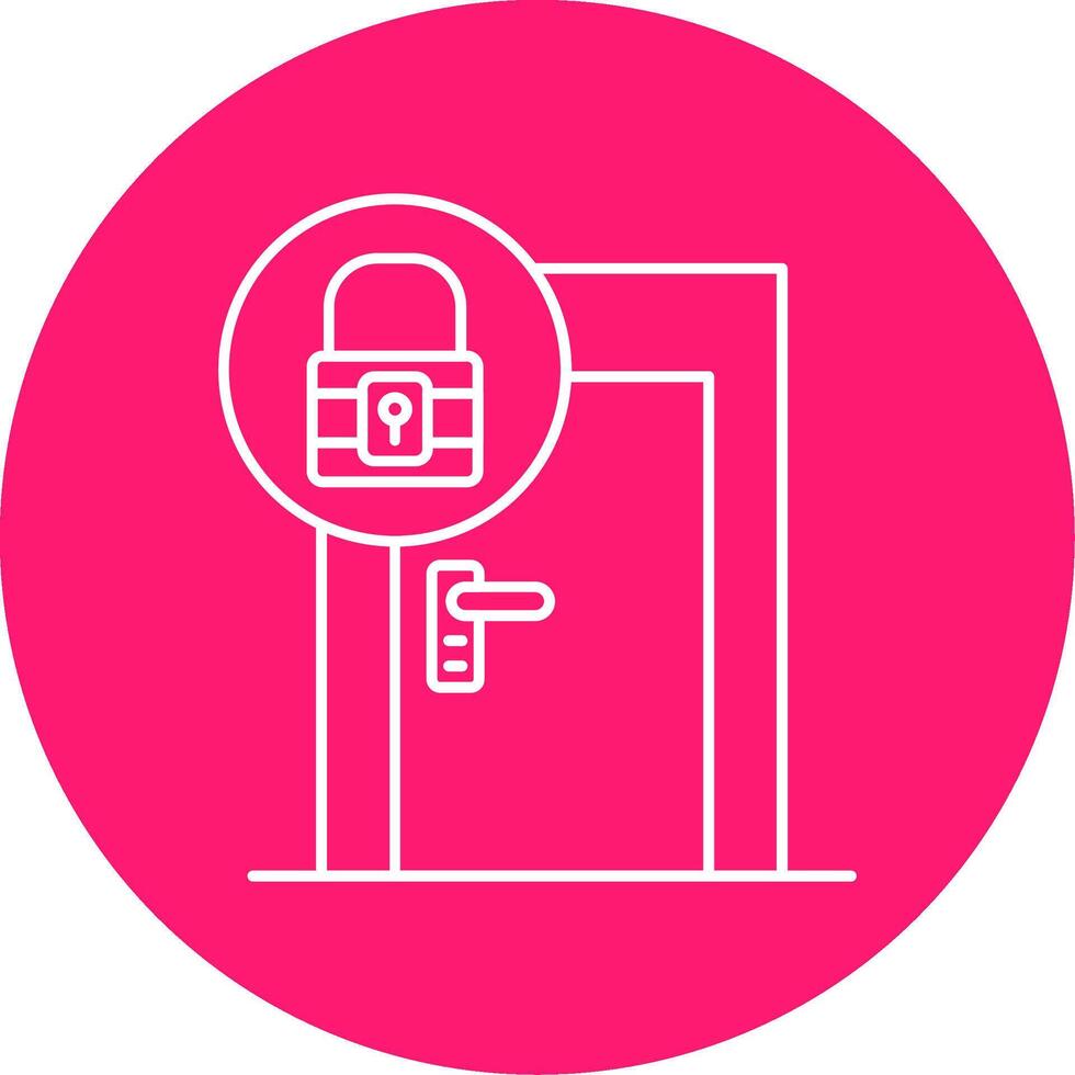 Door Lock Line Multi Circle Icon vector