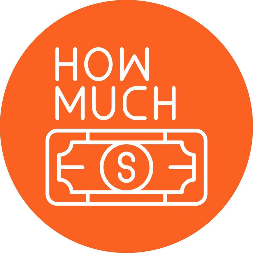 How Much Line Multi Circle Icon vector
