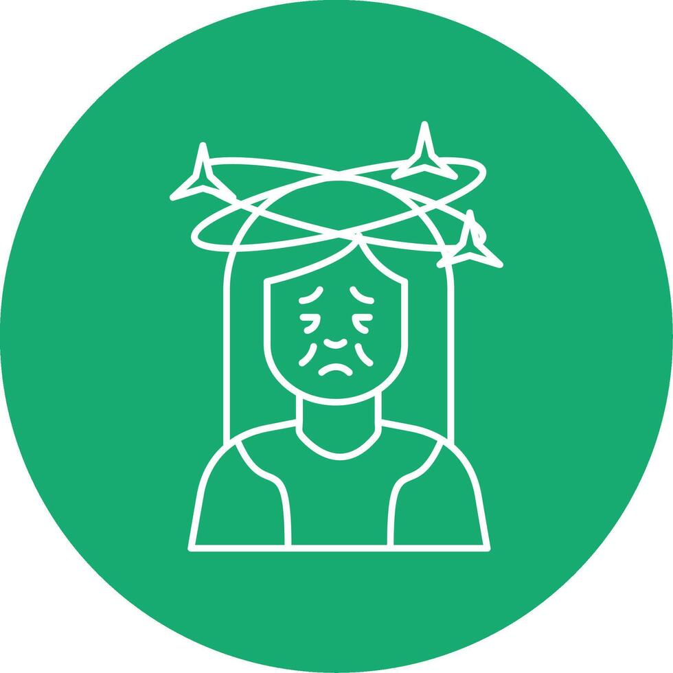 Dizziness Line Multi Circle Icon vector