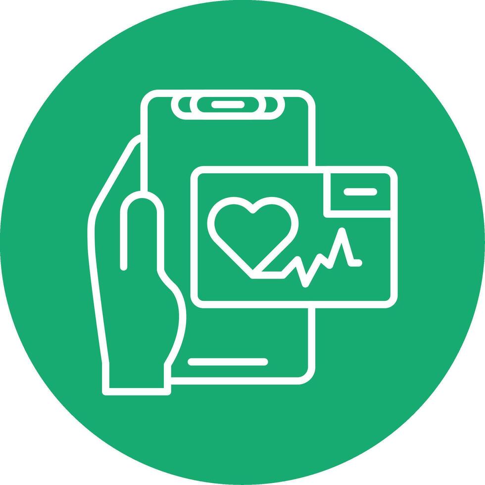 Heart Rate App Line Multi Circle Icon vector
