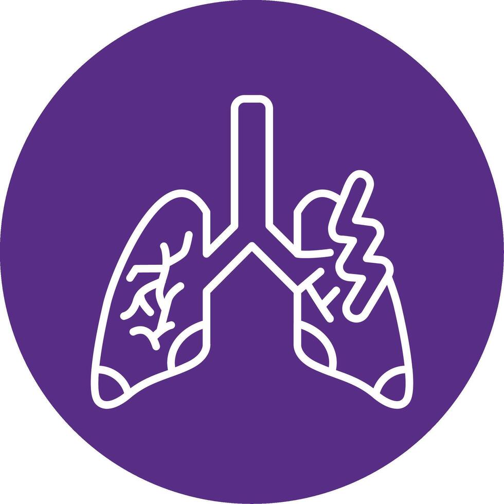 Lungs Pain Line Multi Circle Icon vector