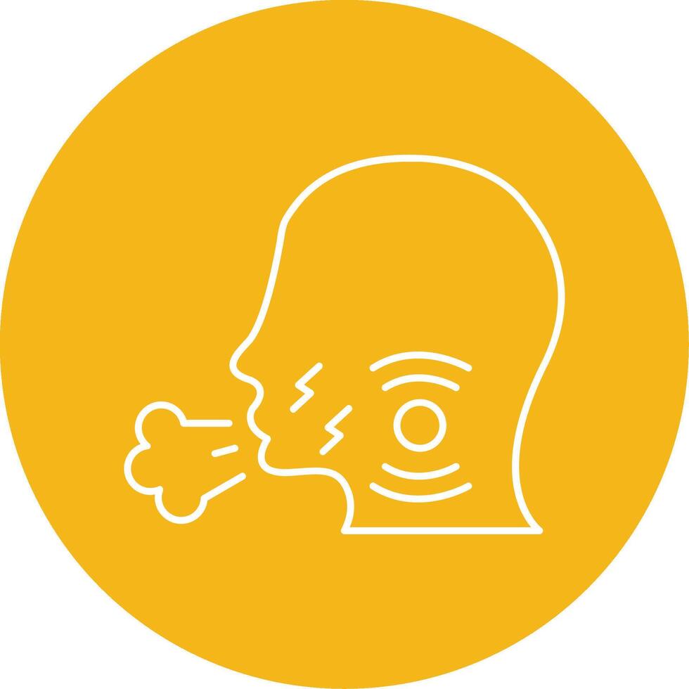 Cough Line Multi Circle Icon vector