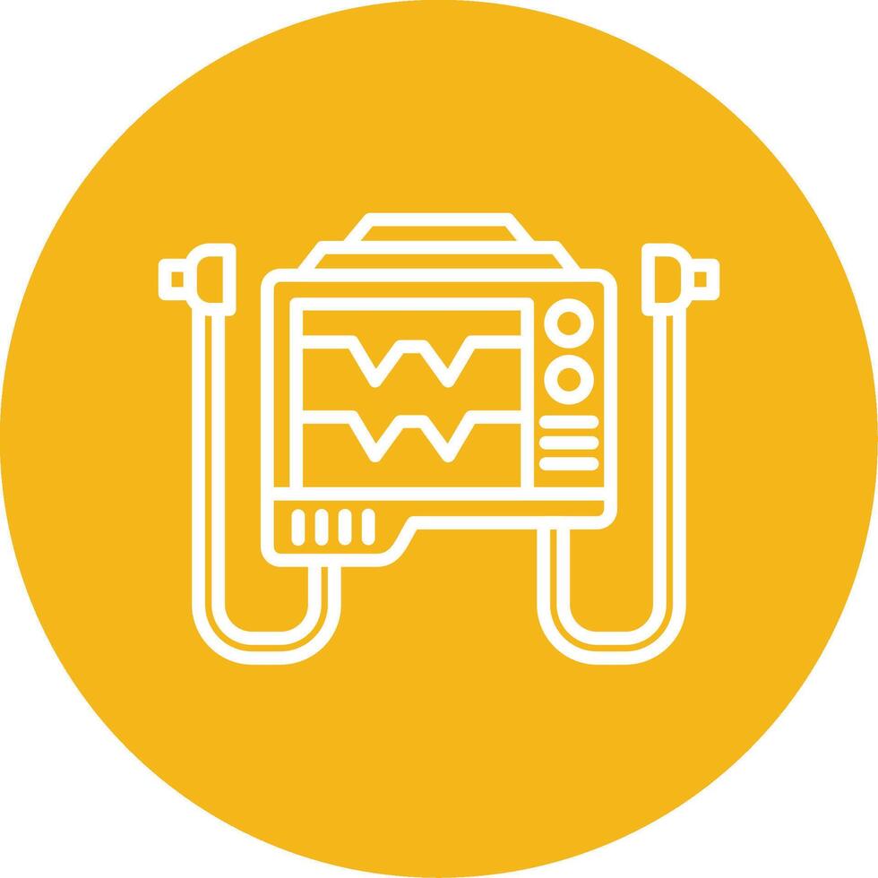 Defribillator Line Multi Circle Icon vector