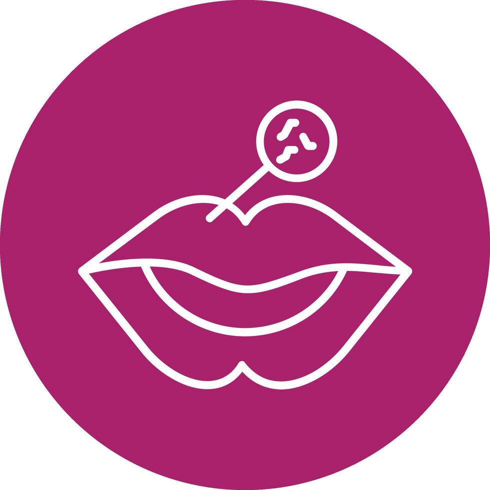Lips Line Multi Circle Icon vector