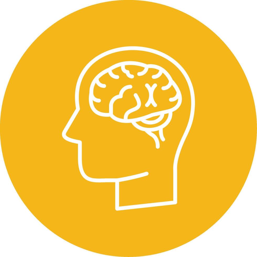 Brain Line Multi Circle Icon vector