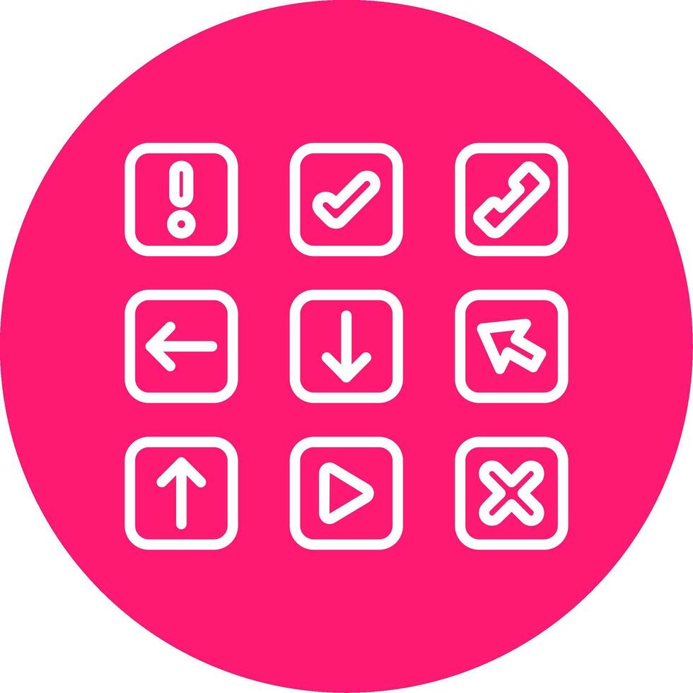 Web Button Line Multi Circle Icon vector