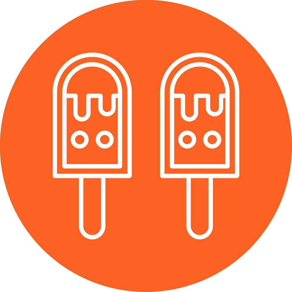 Ice Cream Line Multi Circle Icon vector