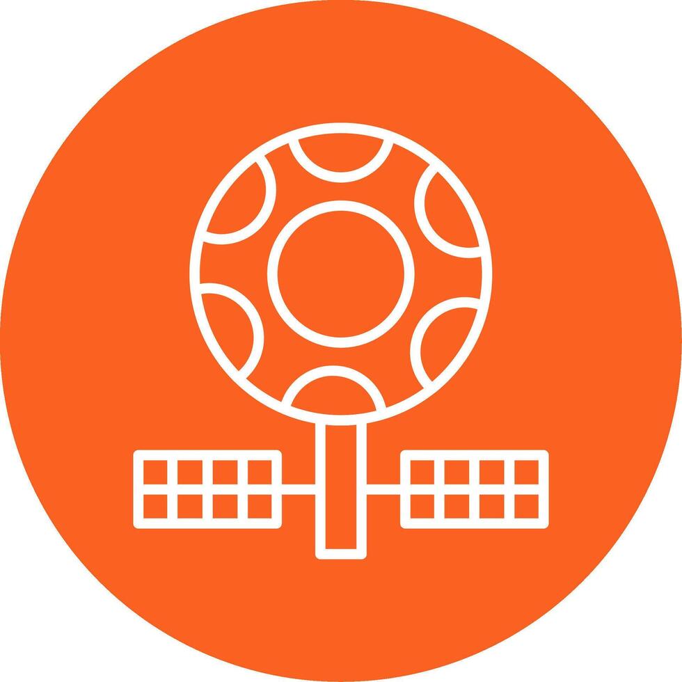 Satellite Line Multi Circle Icon vector