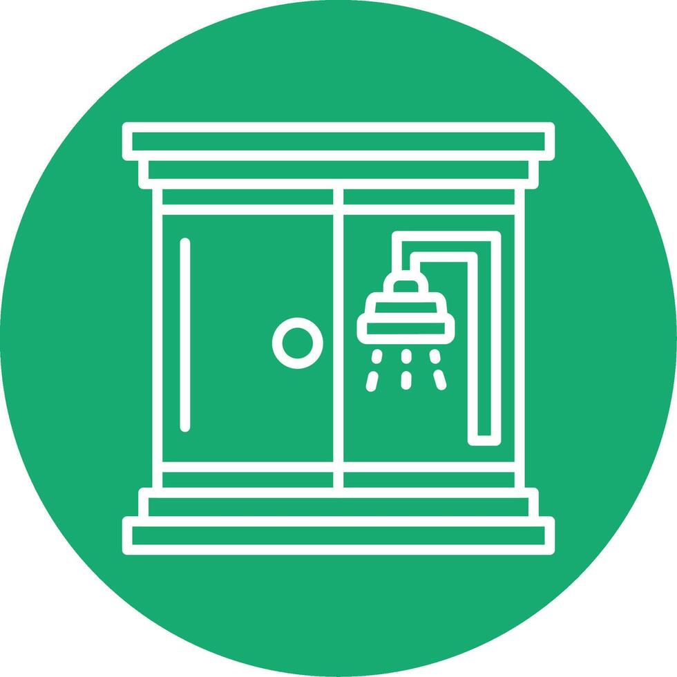 Shower Room Line Multi Circle Icon vector