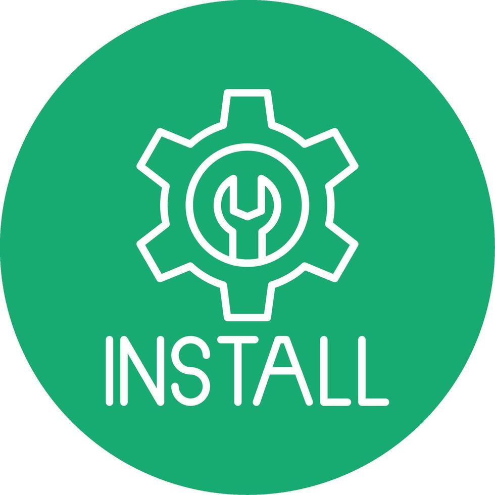Install Line Multi Circle Icon vector