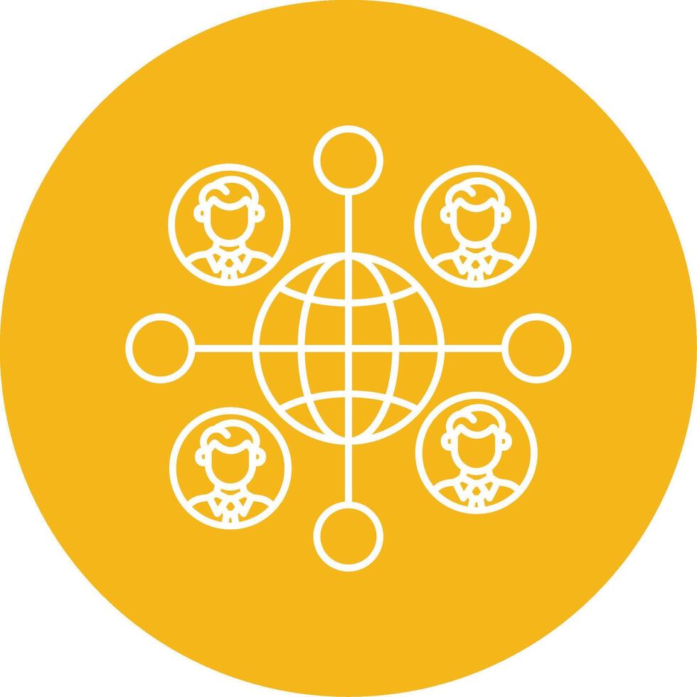 Remote Job Line Multi Circle Icon vector