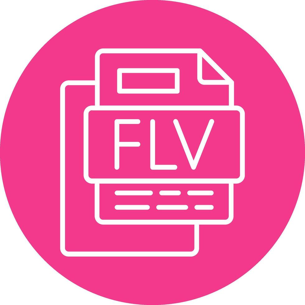 FLV File Line Multi Circle Icon vector