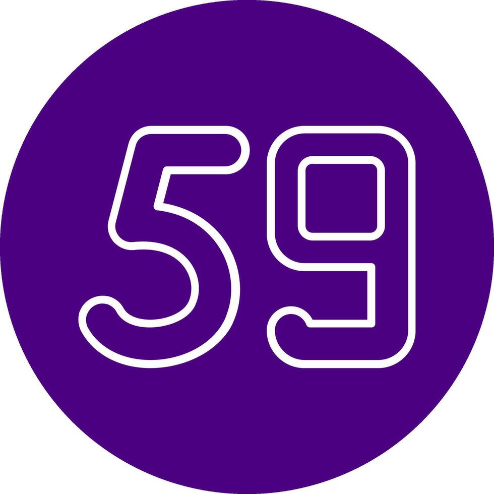Fifty nine Line Multi Circle Icon vector