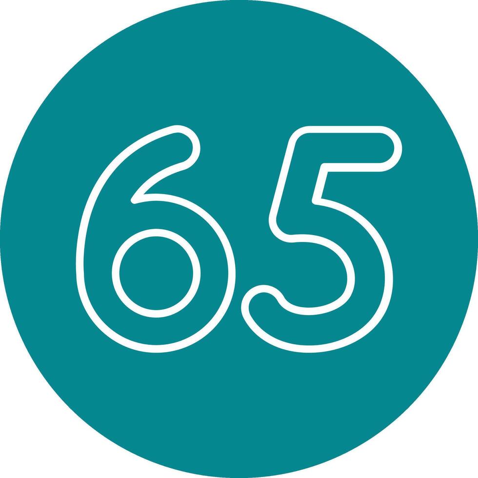 Sixty five Line Multi Circle Icon vector