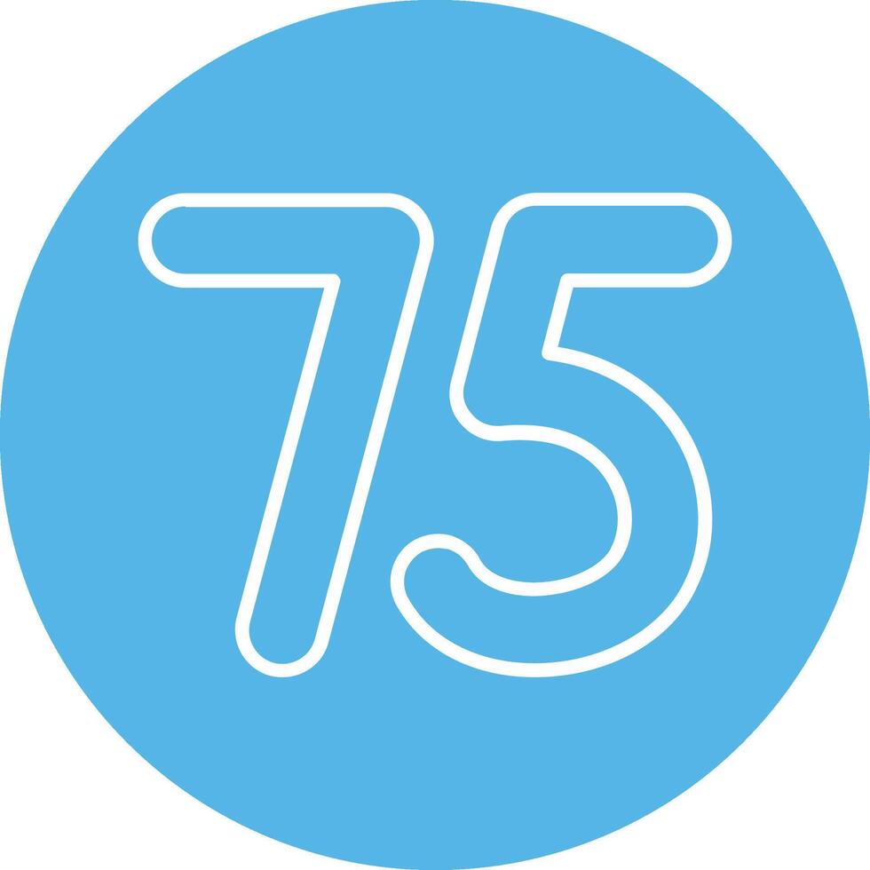 Seventy five Line Multi Circle Icon vector