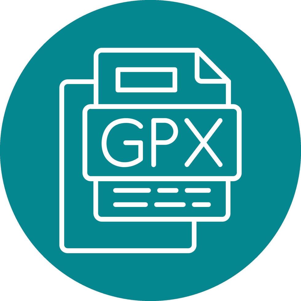 GPX File Line Multi Circle Icon vector