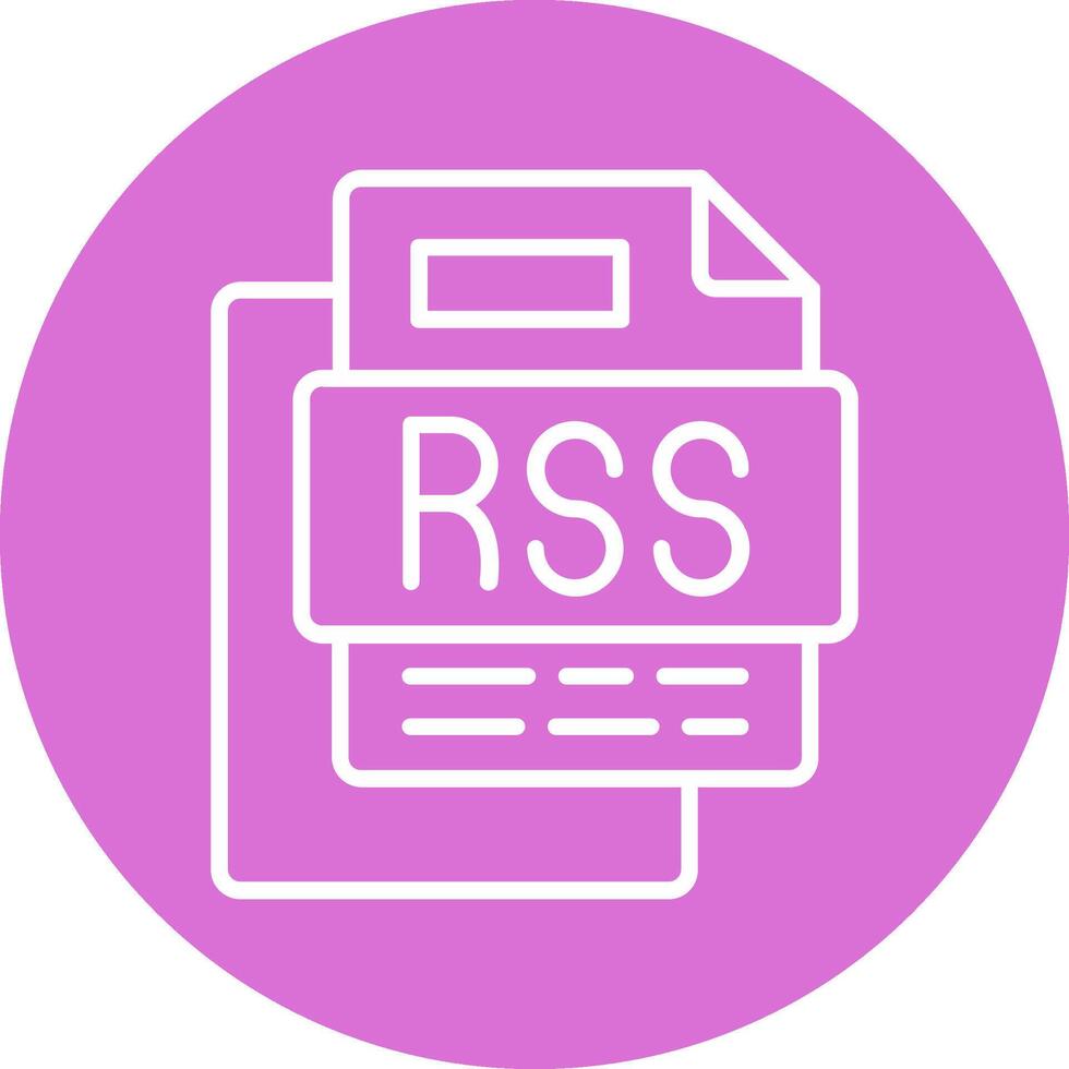 Rss File Line Multi Circle Icon vector