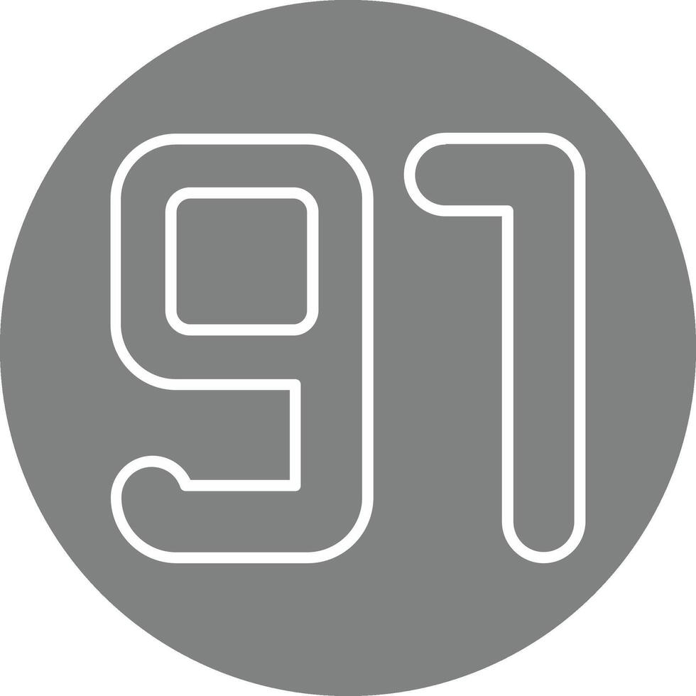 Ninety one Line Multi Circle Icon vector