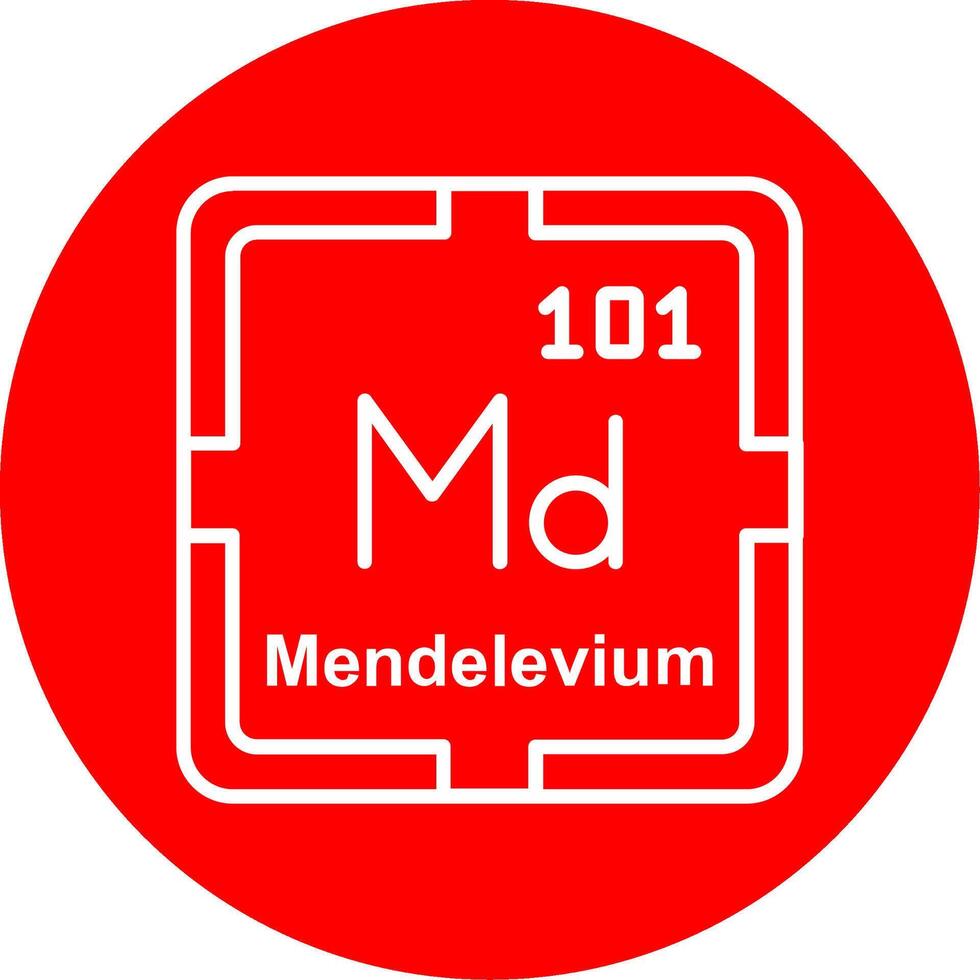 Mendelevium Line Multi Circle Icon vector
