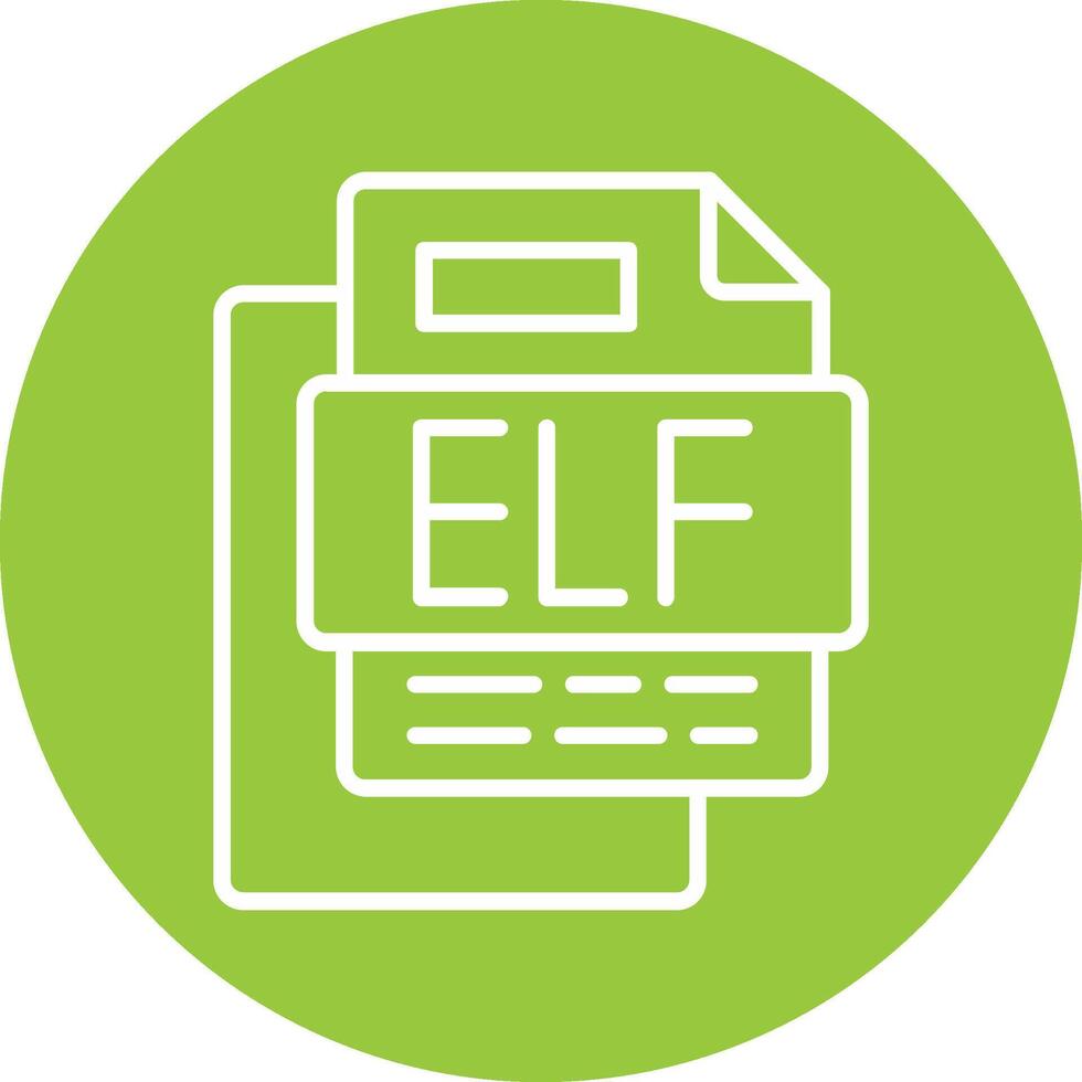 ELF File Line Multi Circle Icon vector