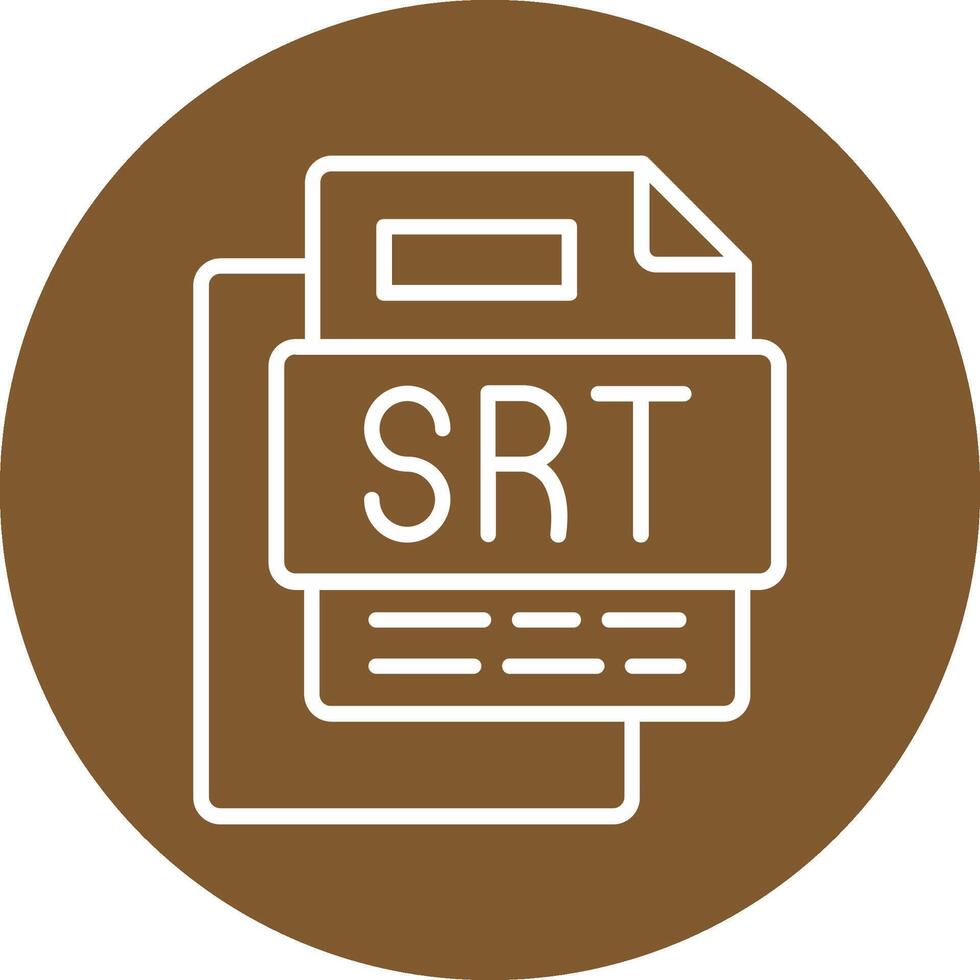 SRT File Line Multi Circle Icon vector