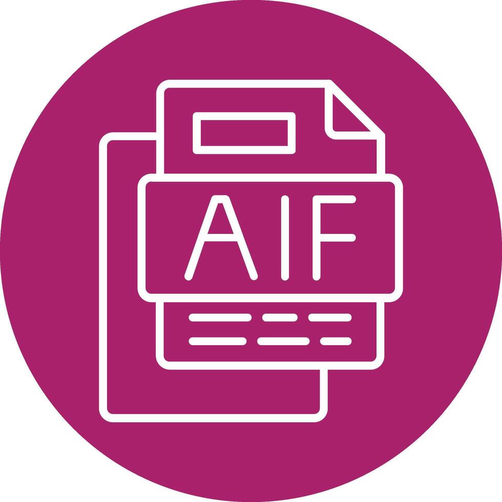 AIF File Line Multi Circle Icon vector