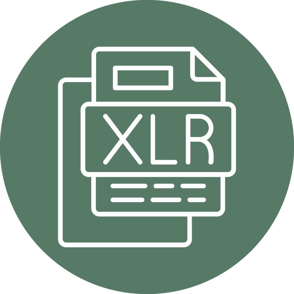 XLR File Line Multi Circle Icon vector
