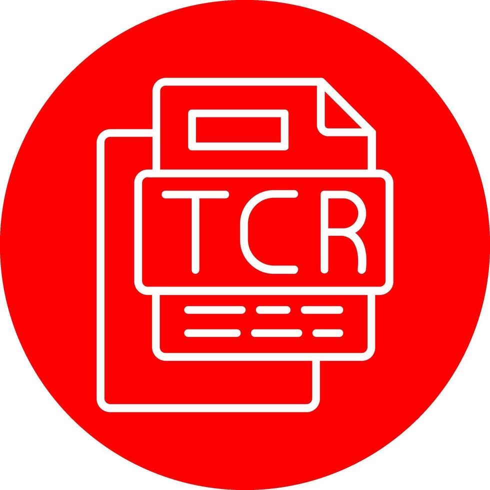 Tcr File Line Multi Circle Icon vector