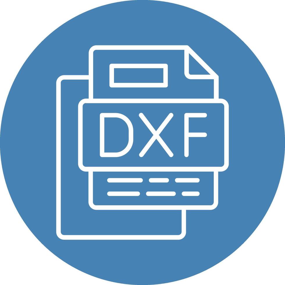Dxf File Line Multi Circle Icon vector