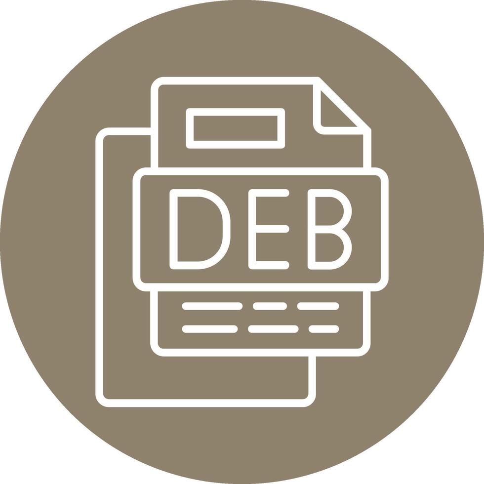 Deb File Line Multi Circle Icon vector
