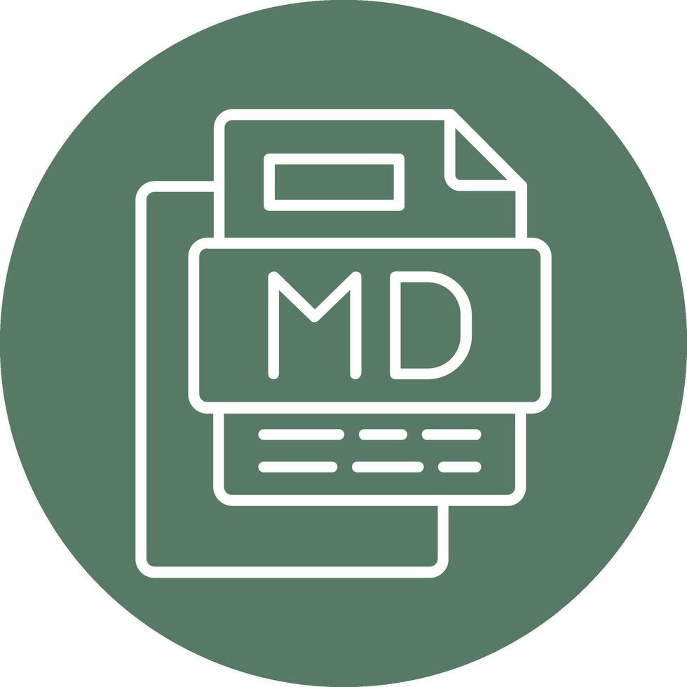 Md File Line Multi Circle Icon vector