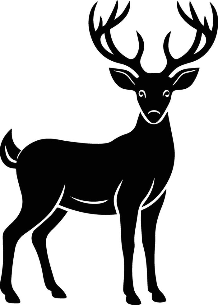 graphic deer silhouette illustration black background vector