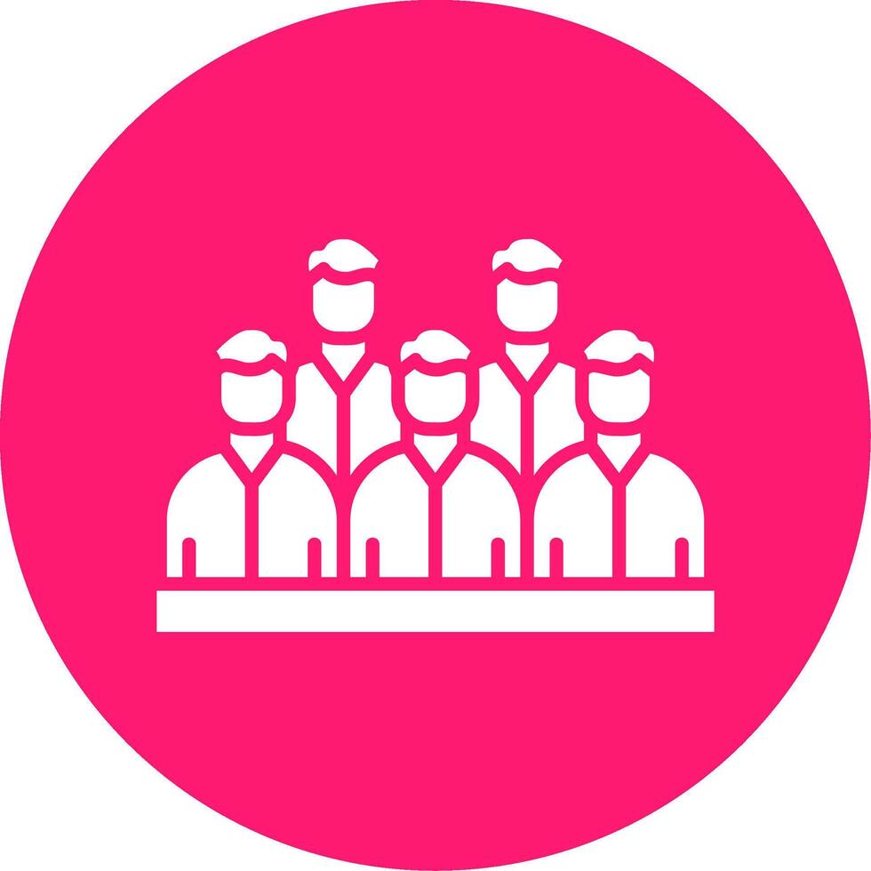Spectators Glyph Multi Circle Icon vector