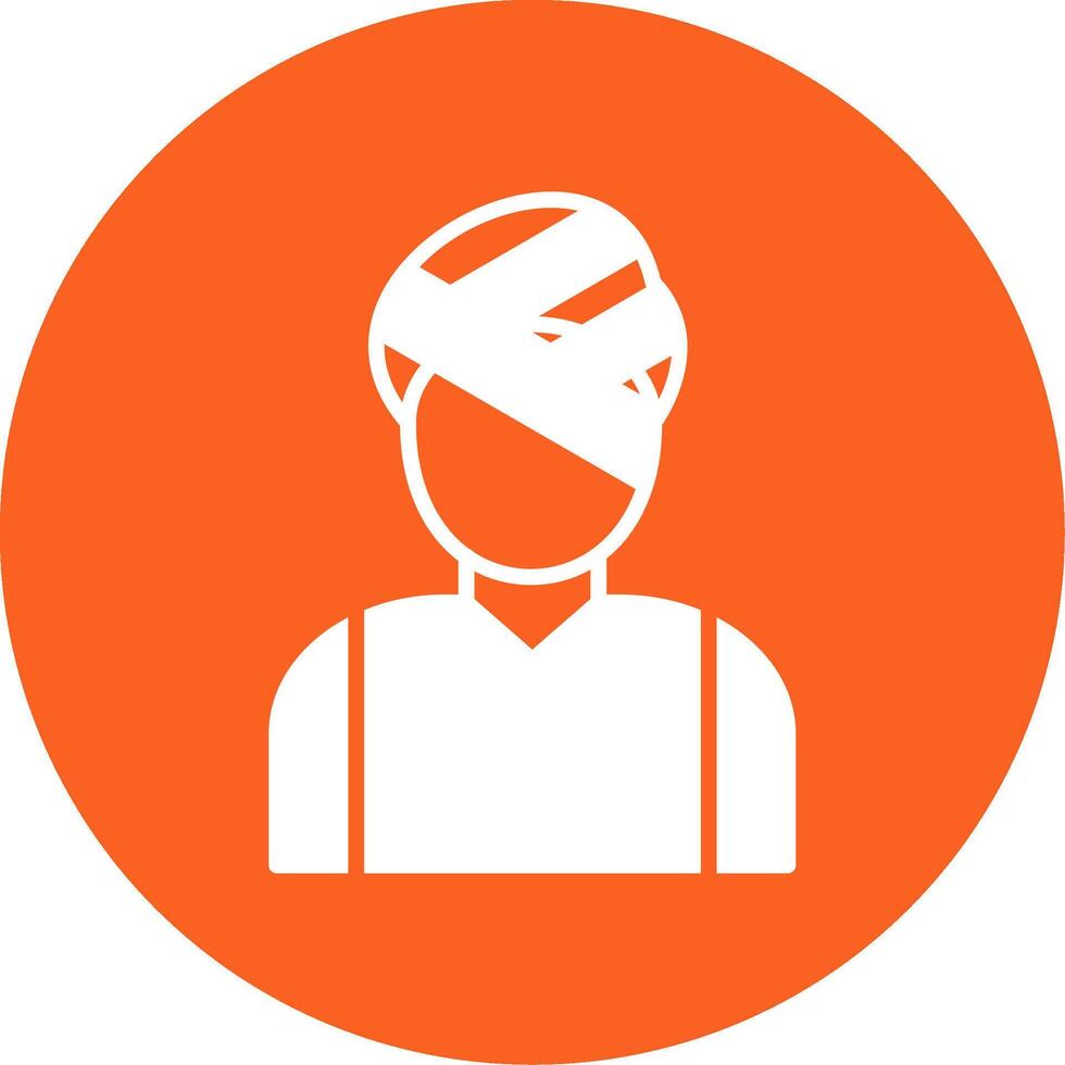 Head Injury Glyph Multi Circle Icon vector