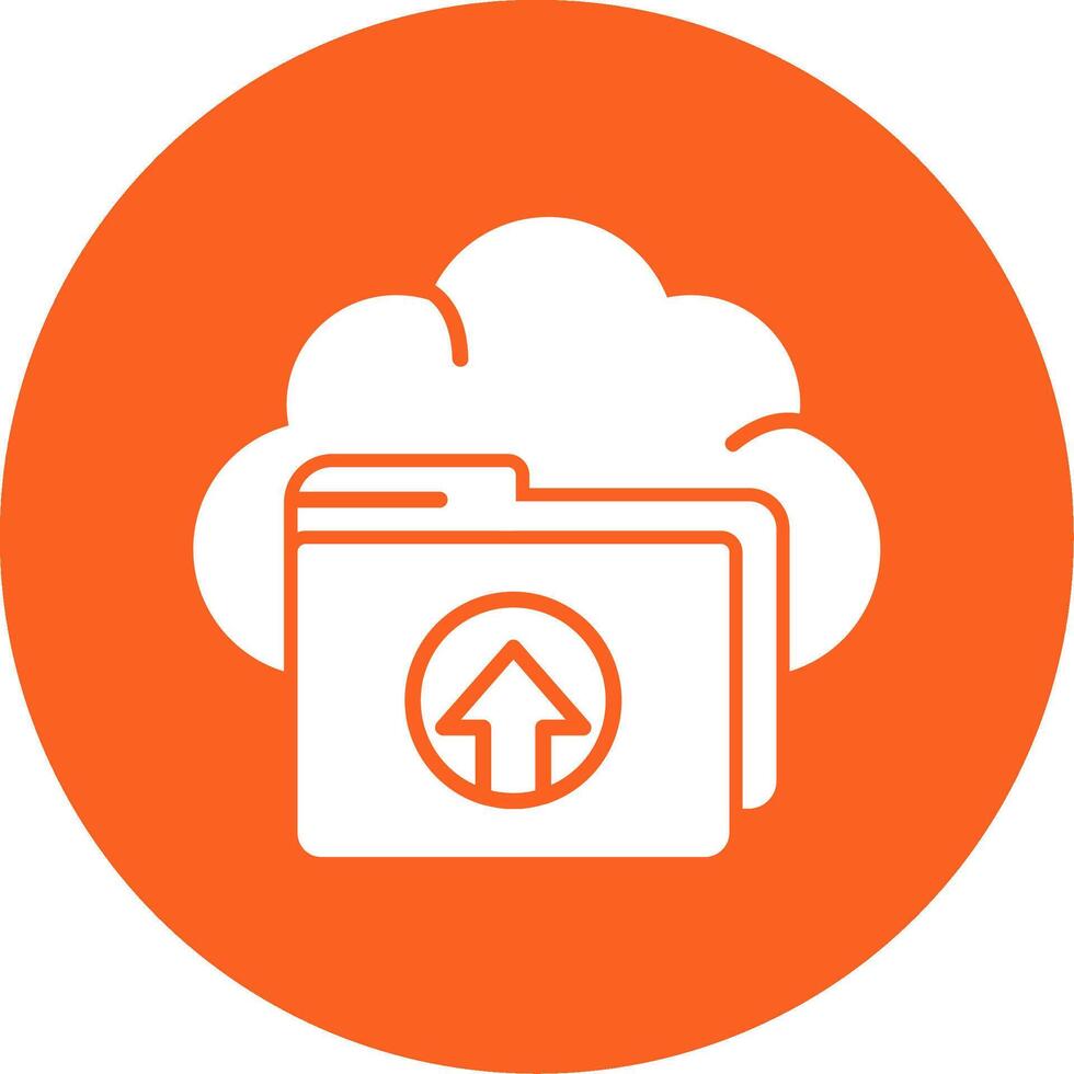 Cloud Upload Glyph Multi Circle Icon vector