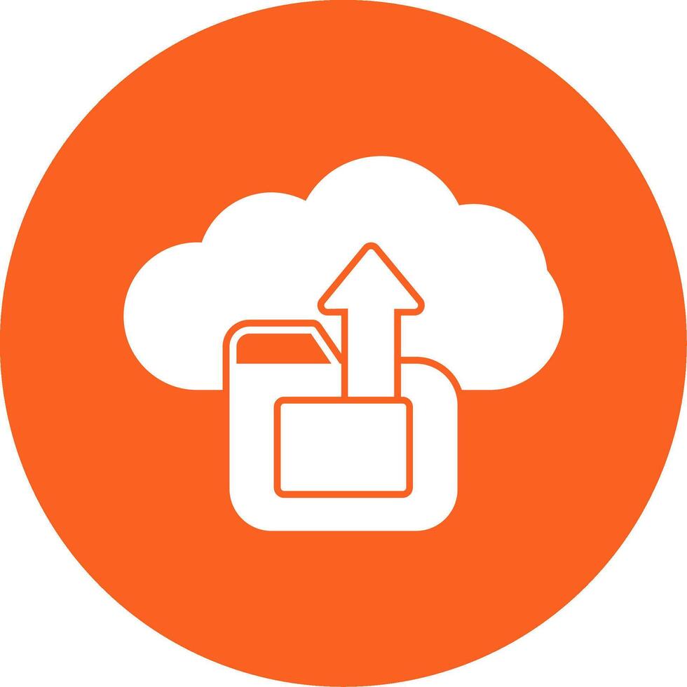 Cloud Data Upload Glyph Multi Circle Icon vector