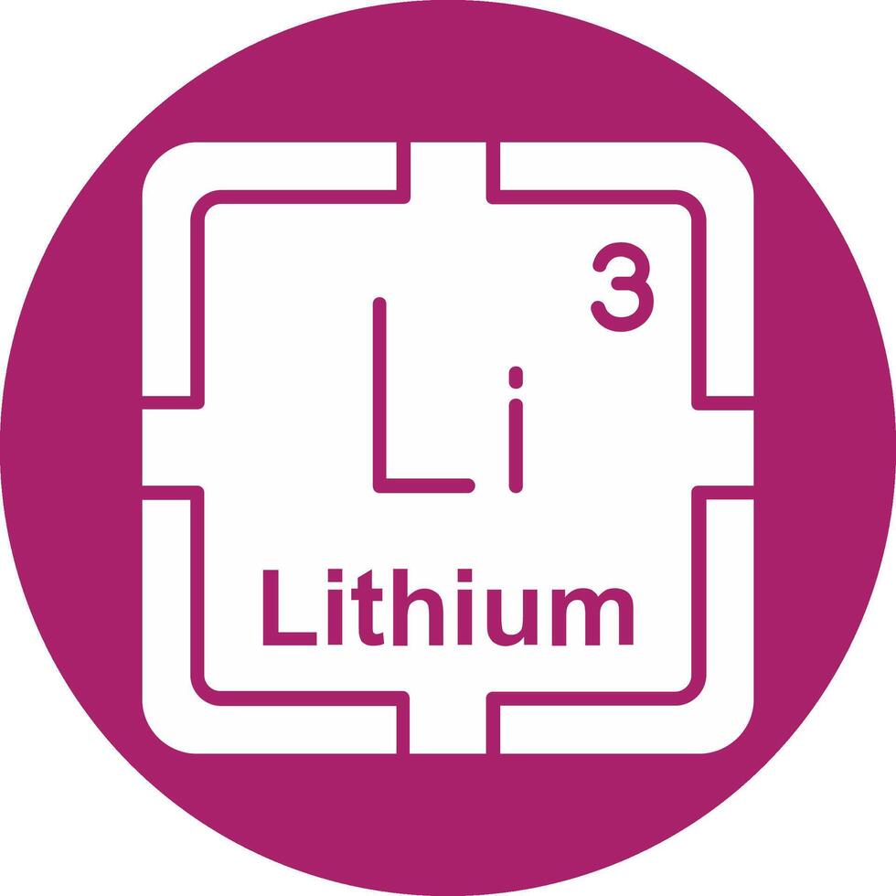 Lithium Glyph Multi Circle Icon vector
