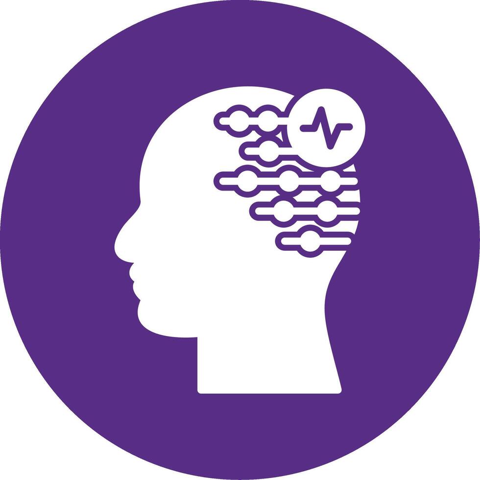 Electroencephalogram Glyph Multi Circle Icon vector