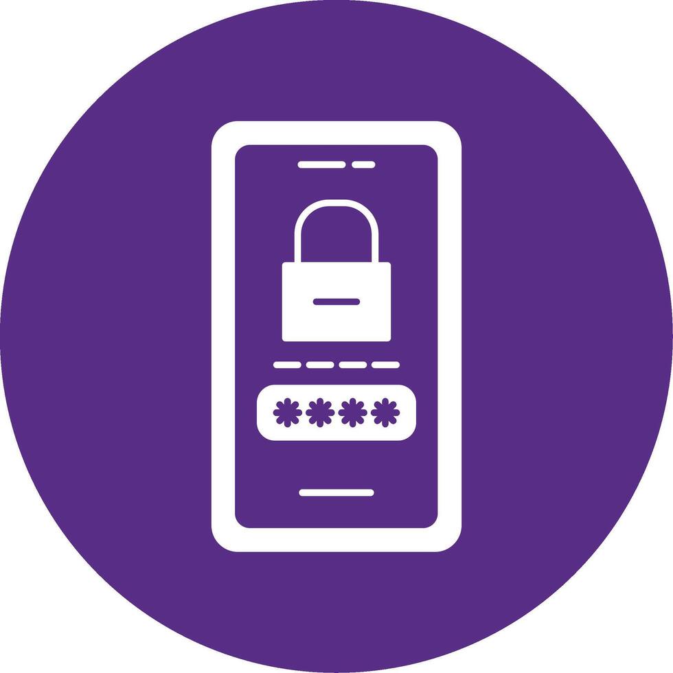 Password Lock Glyph Multi Circle Icon vector