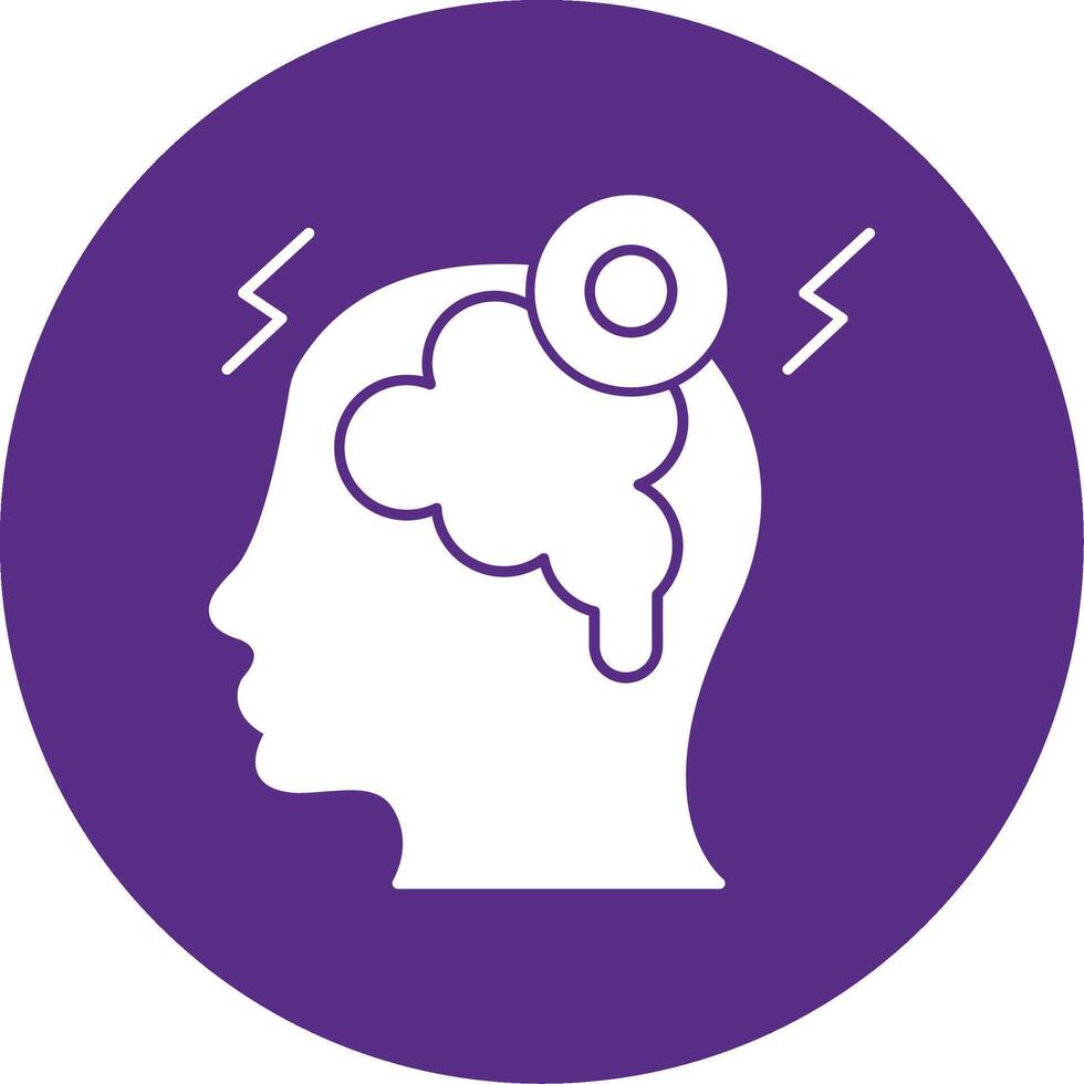 Headache Glyph Multi Circle Icon vector