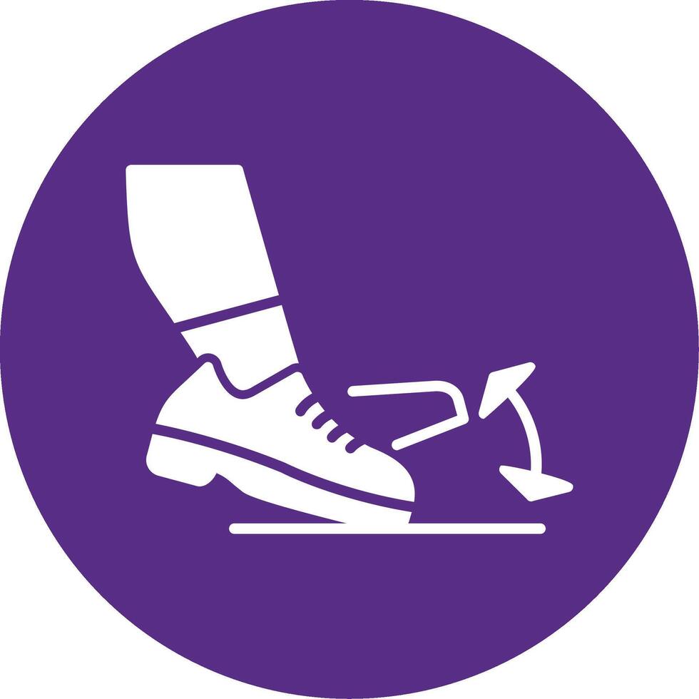 Toe Tap Glyph Multi Circle Icon vector