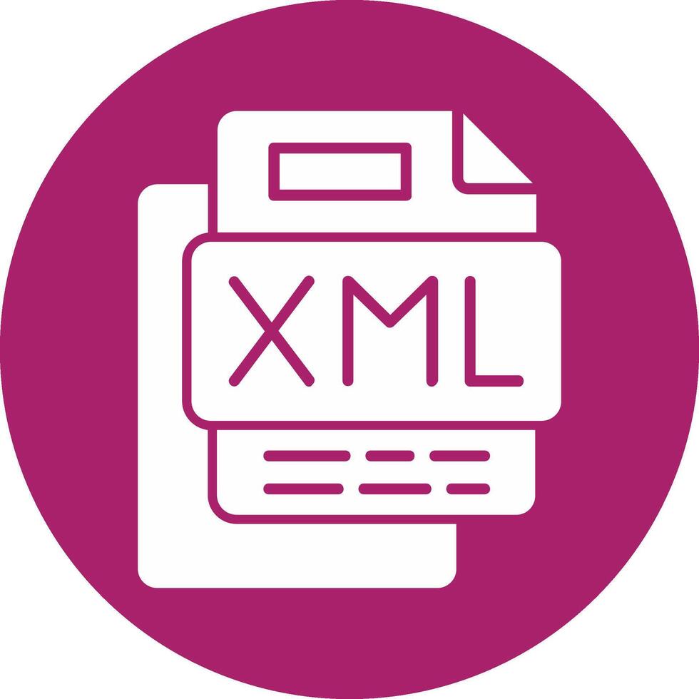 XML File Glyph Multi Circle Icon vector