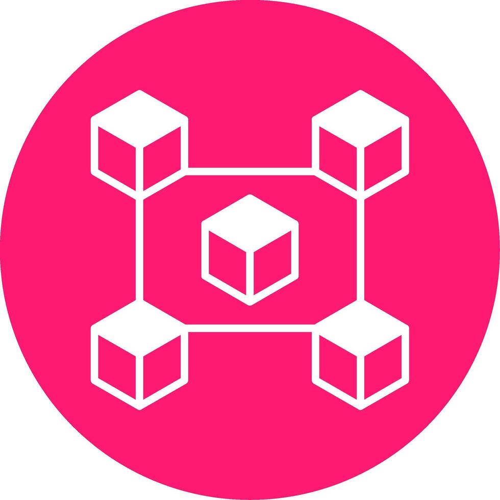 Blockchain Glyph Multi Circle Icon vector
