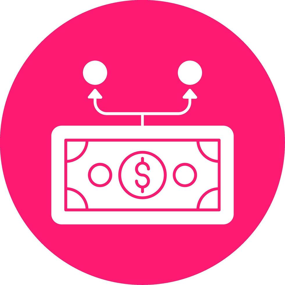 Expenses Division Glyph Multi Circle Icon vector