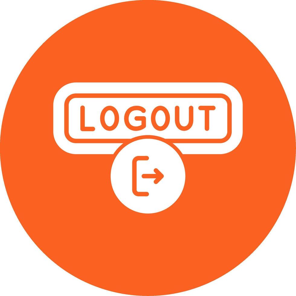 Logout Glyph Multi Circle Icon vector