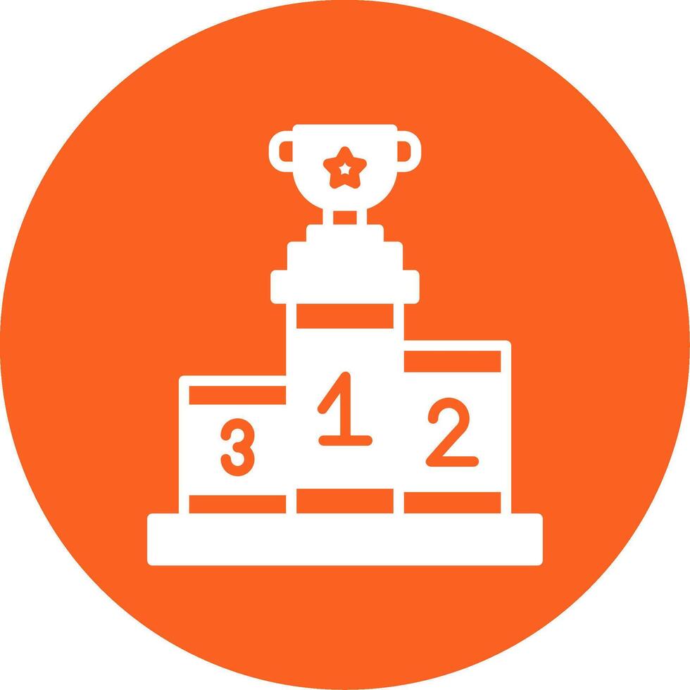 Podium Glyph Multi Circle Icon vector
