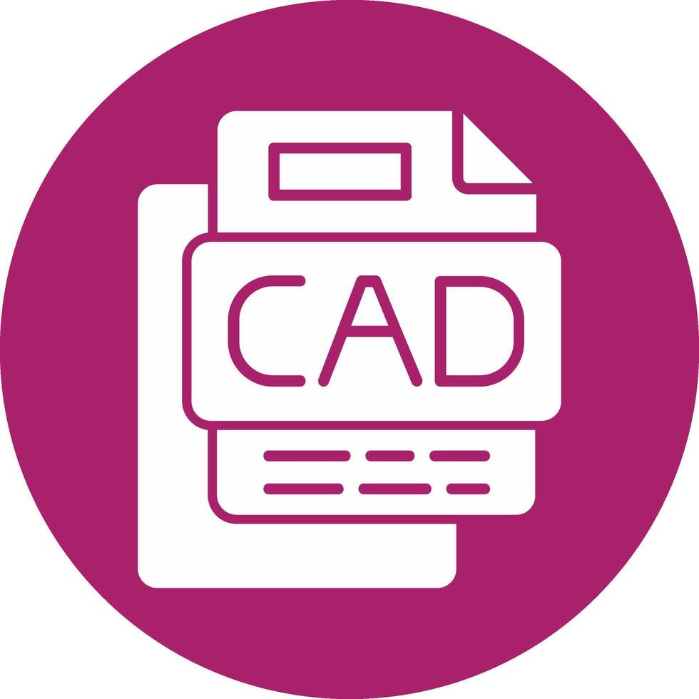 CAD File Glyph Multi Circle Icon vector