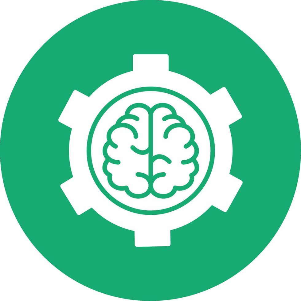 Brain Functions Glyph Multi Circle Icon vector